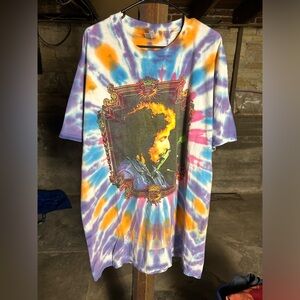 Bob Dylan The Never Ending Tour 2001 Vintage Long Sleeve Tie Dye Shirt Fits XL